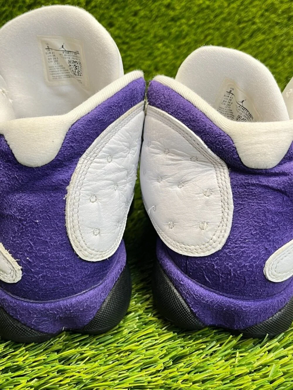 Nike Air Jordans 13 Retro Mens Size 8 White Purple Athletic Shoes‎ Sneakers